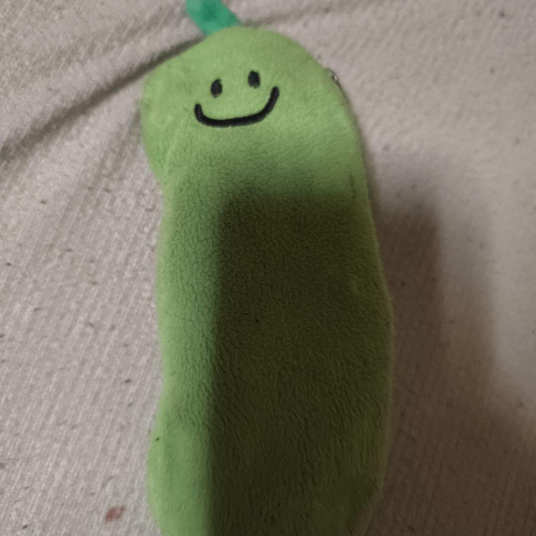 緑色の笑顔キャラクター筆箱