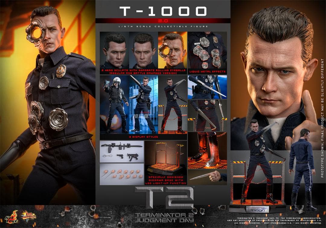 ホットトイズ 1/6 ターミネーター 2 T-1000 2.0版 MMS774