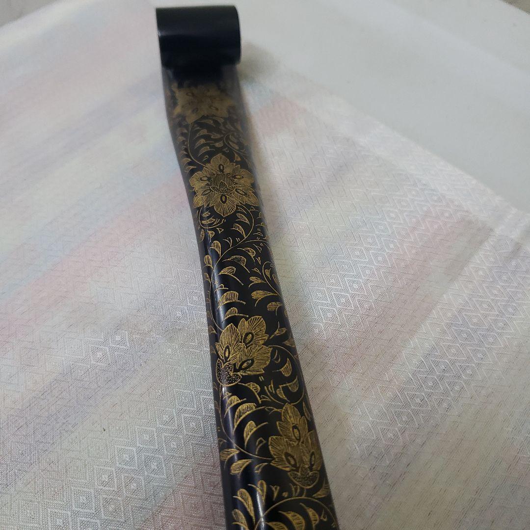 Ｂフライデー　蔵出し特価　漆器 沈金　笏　花柄装飾品