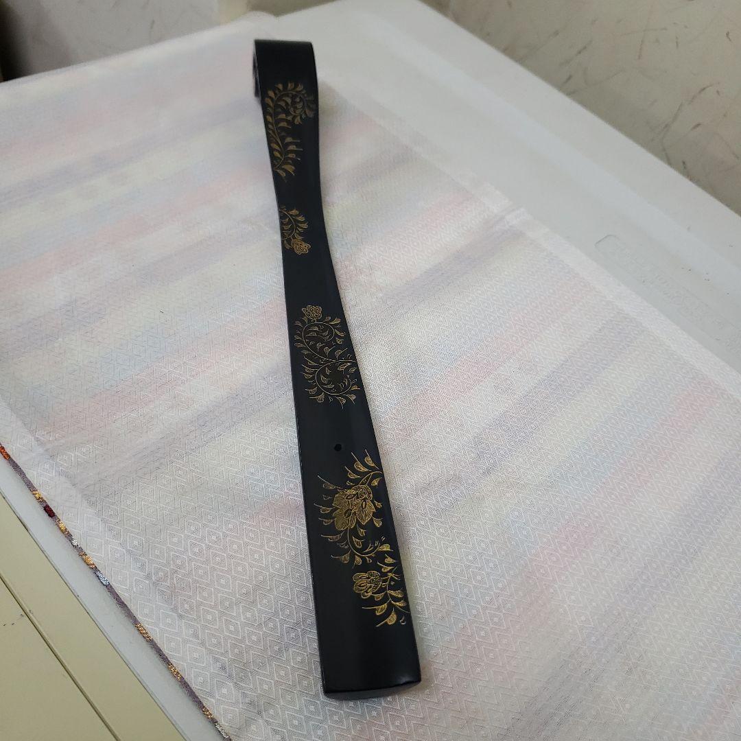 Ｂフライデー　蔵出し特価　漆器 沈金　笏　花柄装飾品