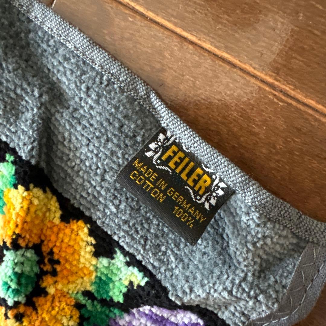 未使用　フェイラー　バスタオル　アネモネ　FEILER 花柄　グレー系