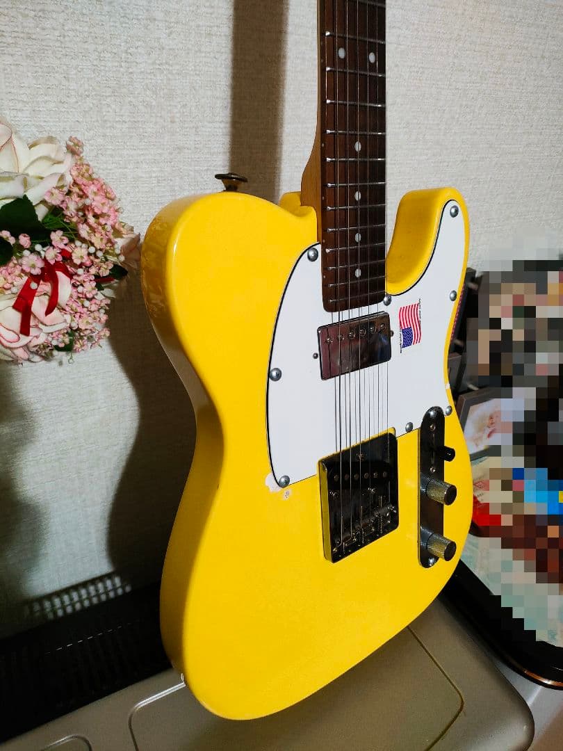イエロー テレキャスタータイプ エレキギターノーブランド。