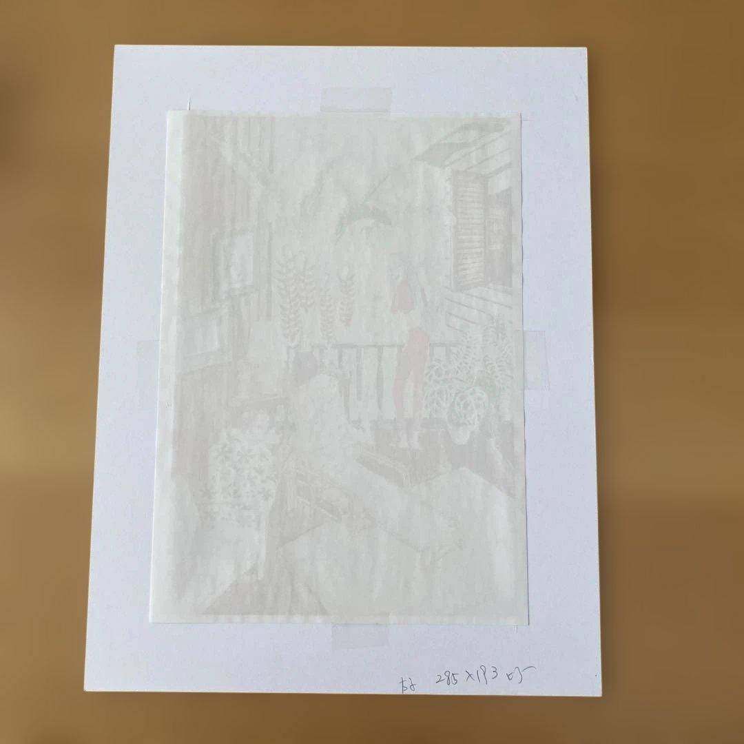 水彩画　夏のインテリア　南国風