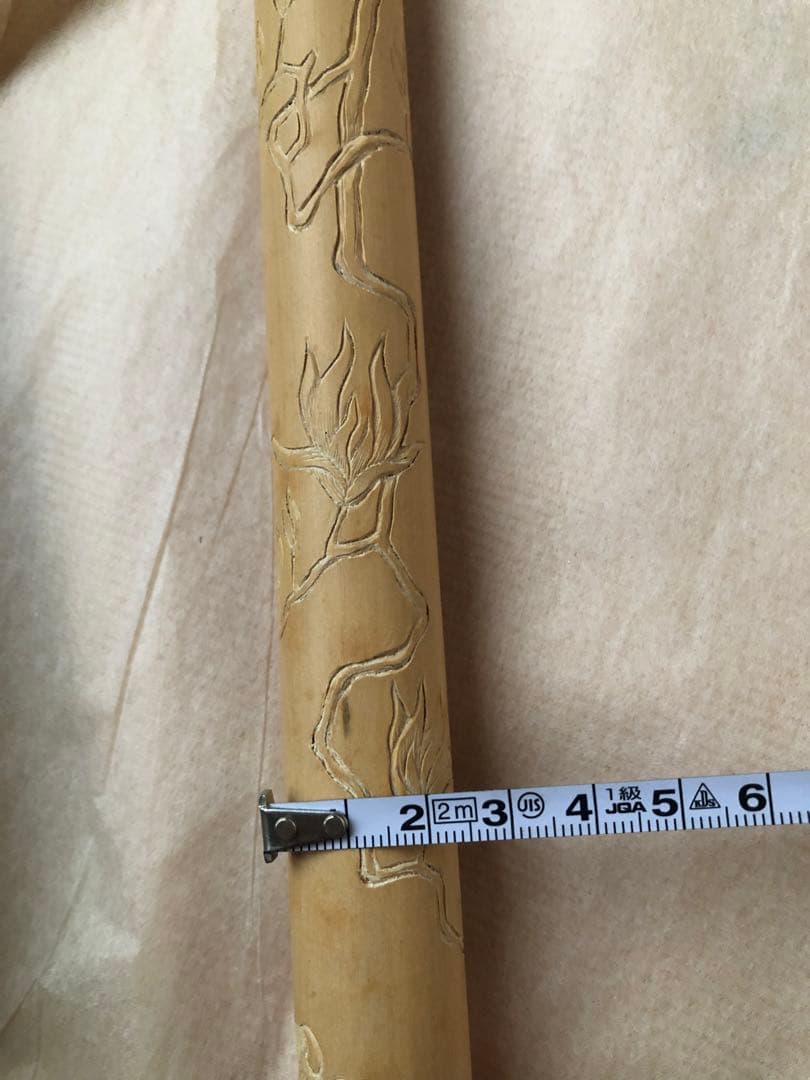 香筒　柘植材　完斉氏作　30㎝