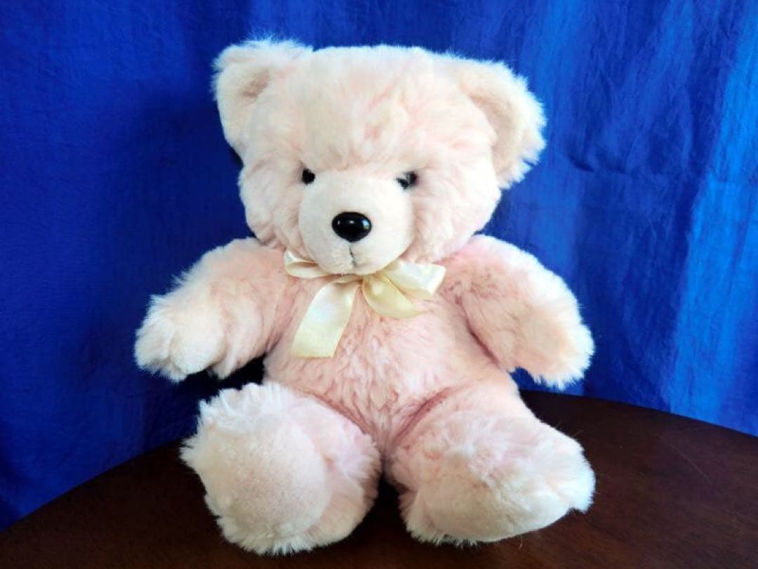 【レトロ・アンティーク】ピンクのクマさん　ぬいぐるみ　テディベア　約30㎝