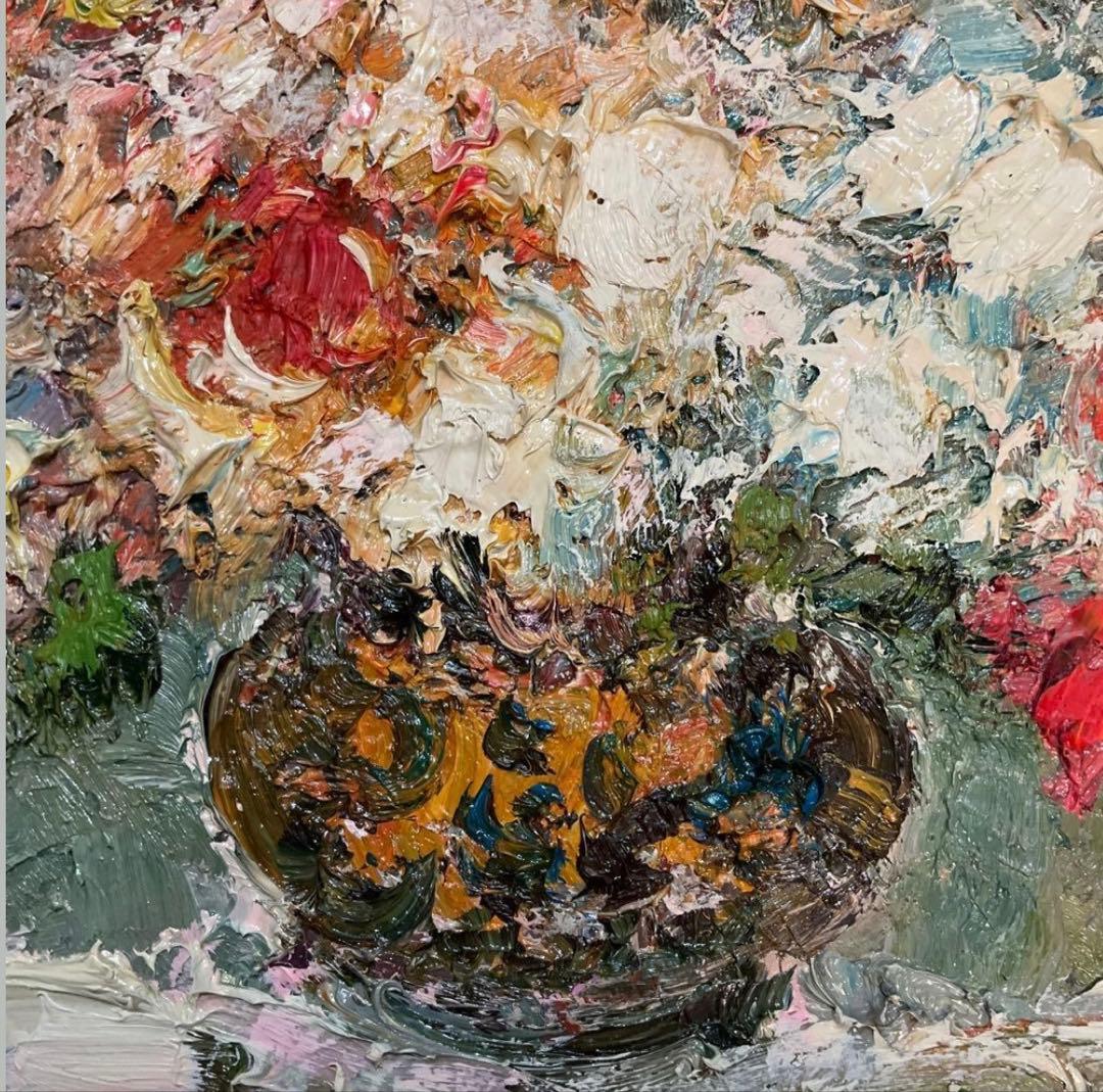 絵画・額縁・油絵・渡部ひでき・薔薇・F4号・美術品・インテリア・雑貨・新品未使用
