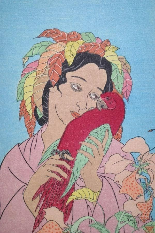 ポール・ジャクレー「失恋(東カロリン諸島)」新版画 真作 浮世絵 木版画 摺物