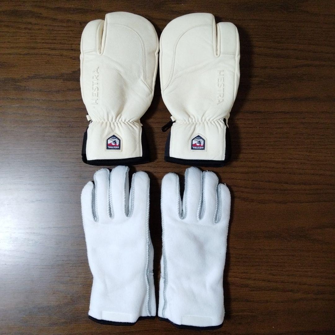 Hestra ミトングローブ サイズ8 オフホワイト