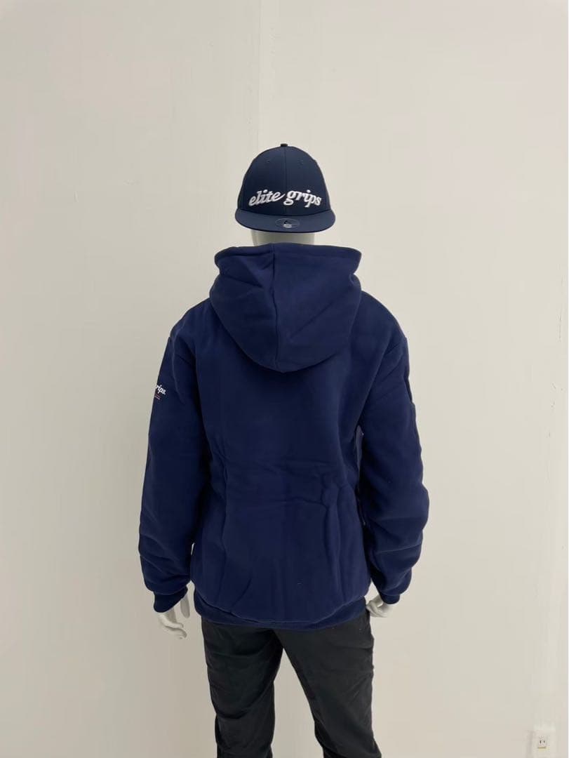 エリートグリップ　ROUGH WATERS ロゴ　パーカー ネイビー　L 新品