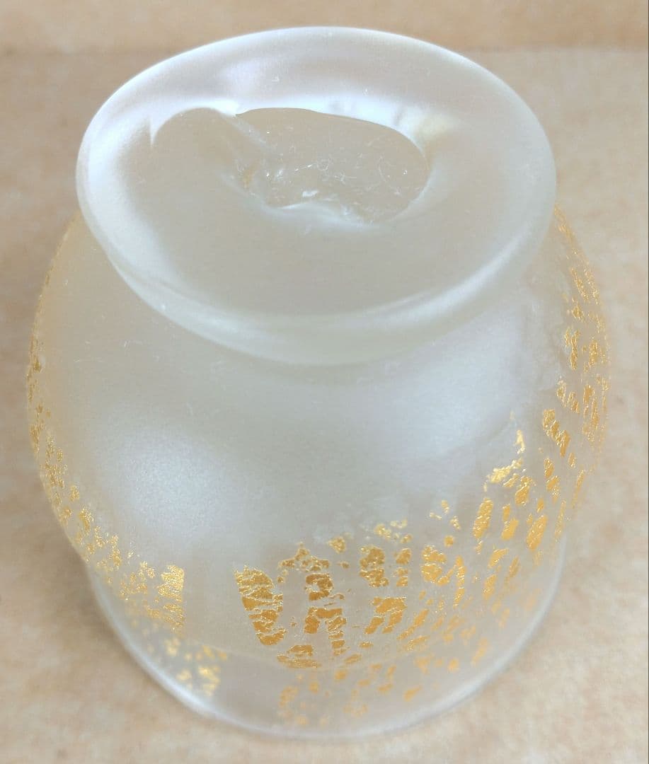 【本物保証】藤田喬平 手吹硬質ぐい呑 共箱 美品 文化勲章受章(2002年)