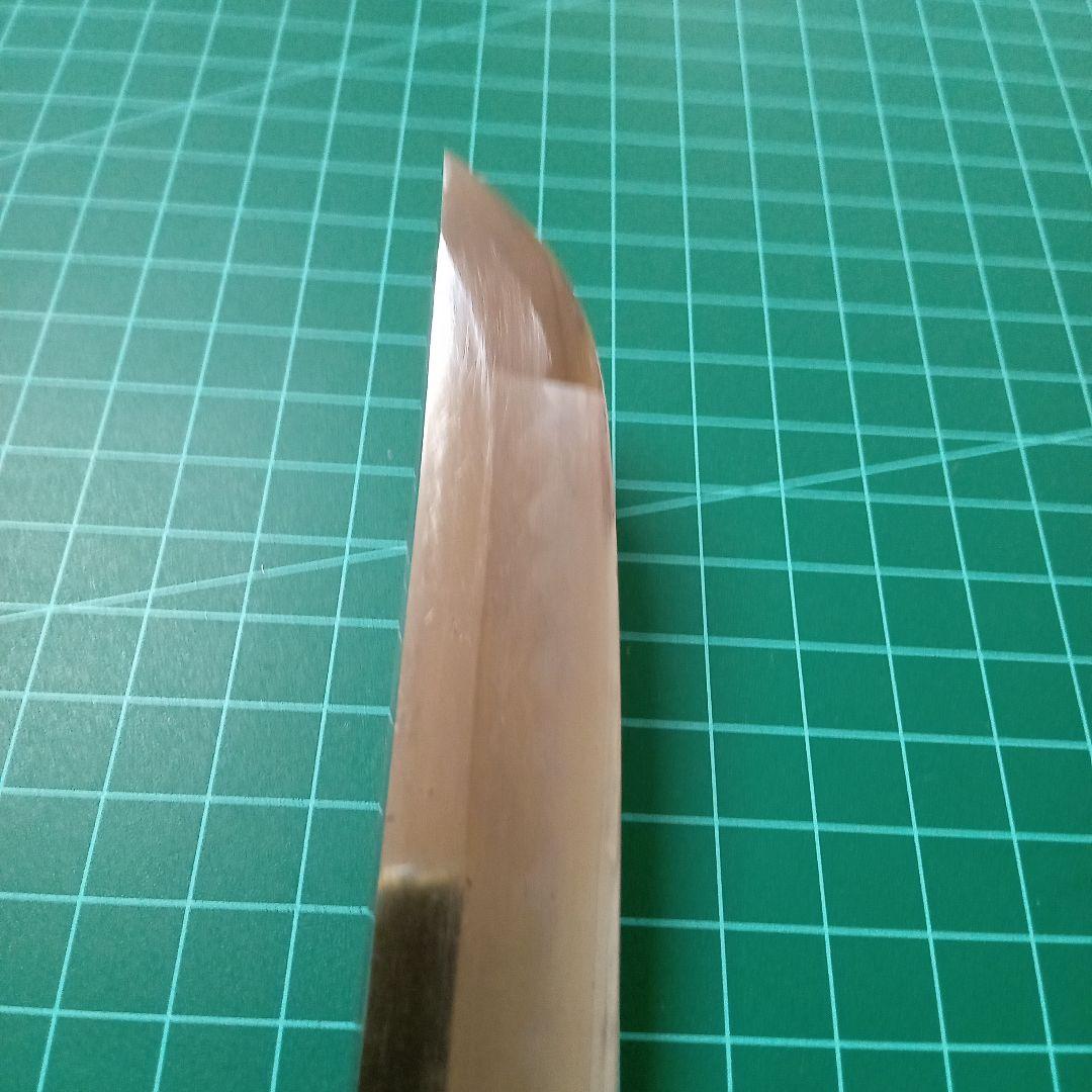 【ナイフ加工用玉鋼/合法サイズ】無銘脇差/錆身日本刀切先部分残欠※刃引き済み※