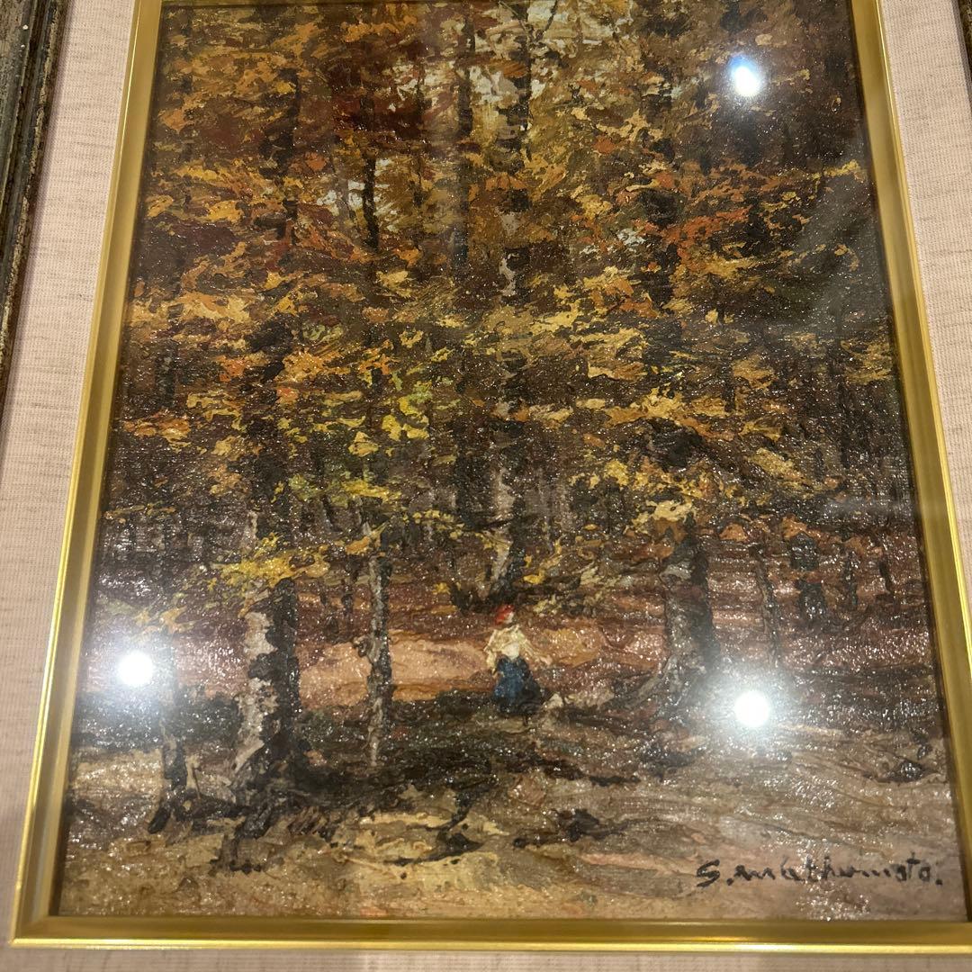 新品　木製額縁/絵入り　油彩額縁　風景画　絵画　リメイク・再利用向け 店舗在庫
