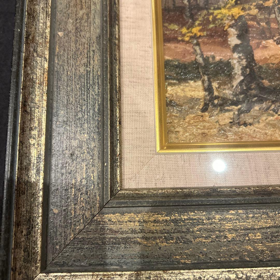 新品　木製額縁/絵入り　油彩額縁　風景画　絵画　リメイク・再利用向け 店舗在庫