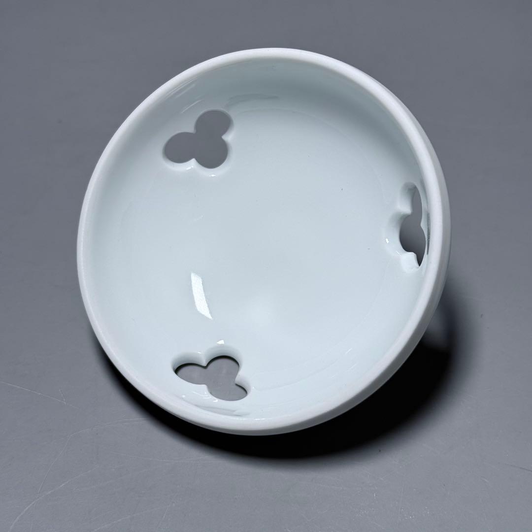 人間国宝　井上萬二　本人作　白磁香炉〈大〉　共箱　栞　共布　『萬二作』　未使用品