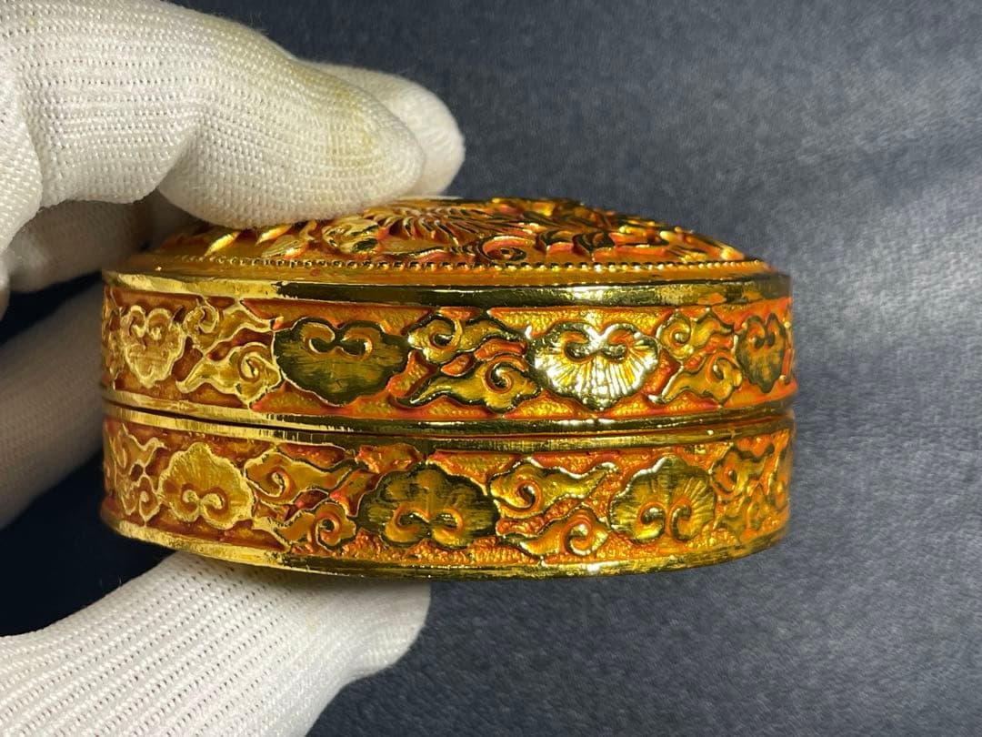 中国骨董品　古美術品　乾隆年製銘　鳳凰図案化粧箱　古賞物　時代物　希少レア