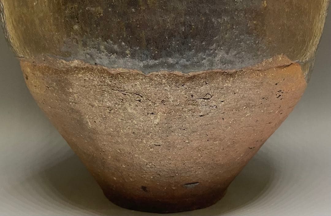 大壺　37cm 　古信楽焼　三耳壺　江戸時代　T.c543