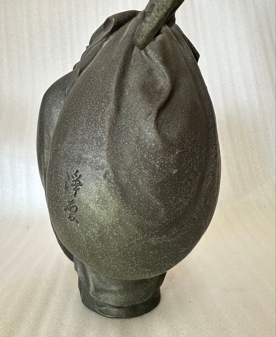 銅製 布袋様 净雲 在銘 七福神 高さ約27.5cm 縁起物 金属工芸