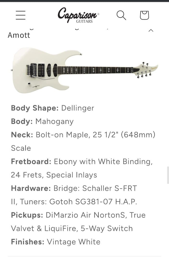 CAPARISON DELIINGER CA クリストファーアモットモデル