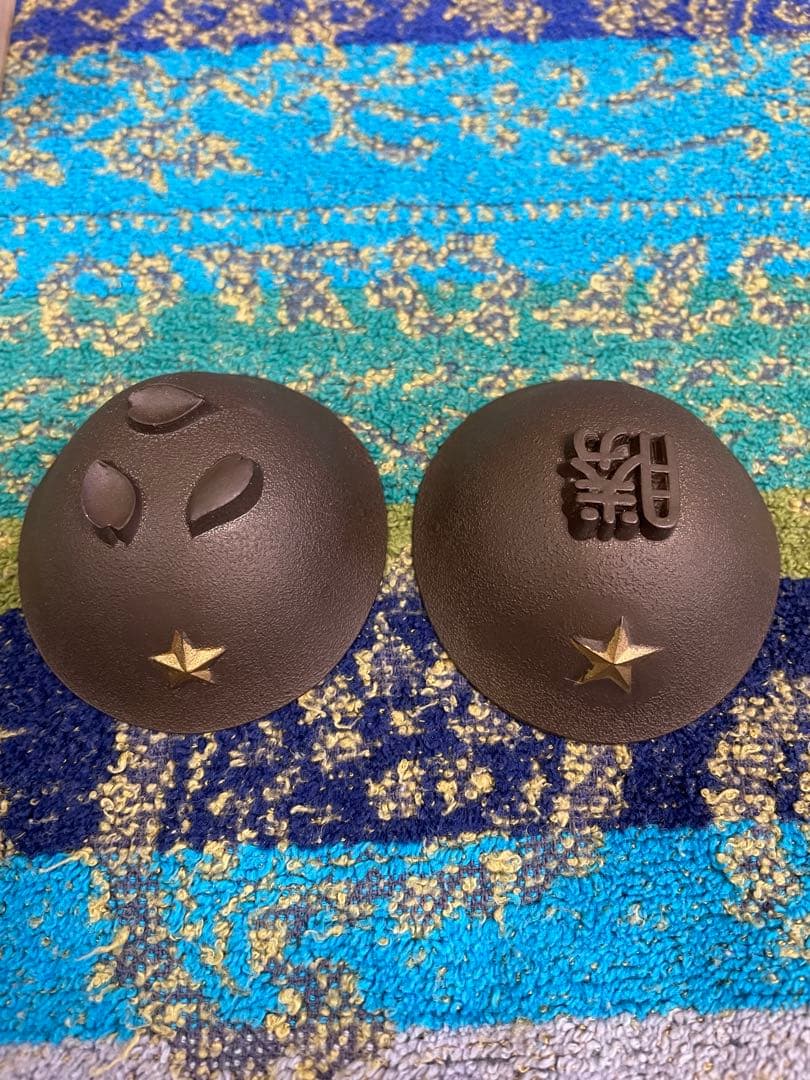 満蒙　皇軍兜杯　2客セット　桐箱入り　軍杯　ヘルメット　金属製