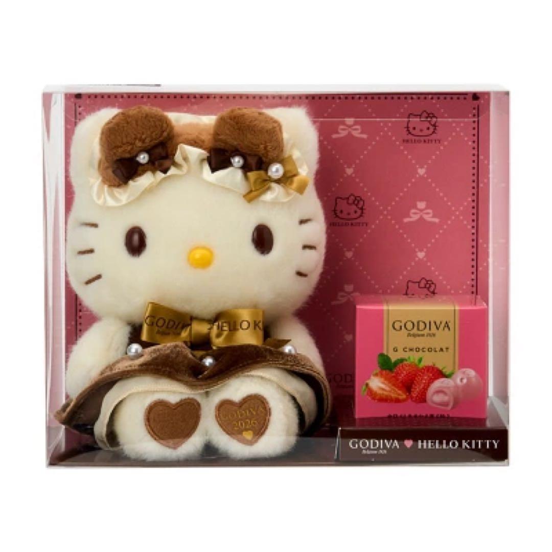ハローキティゴディバ&ぬいぐるみ（ステッカー、ショッパー付き）