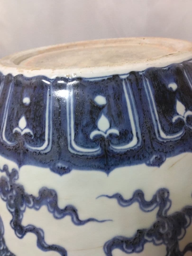 中国美術青花竜紋大壺