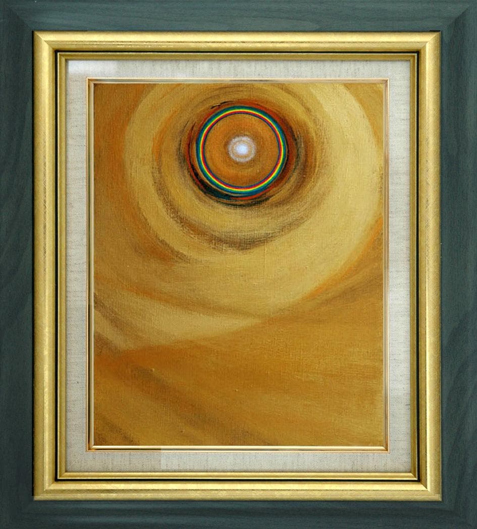 油絵 菅家令子 絵 絵画インテリア額付(黒) F6-G252023風景祈希望奇跡