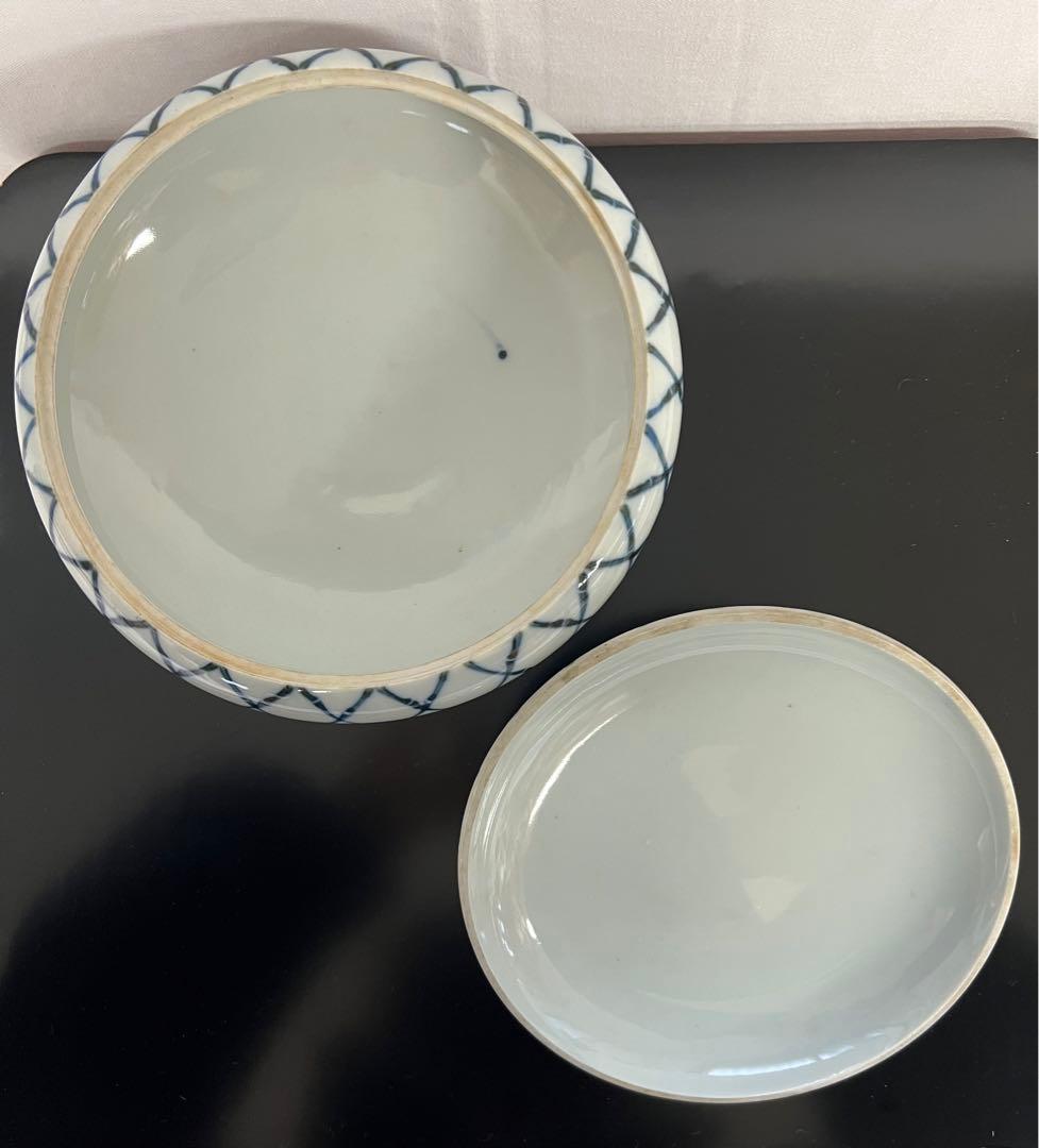 九谷焼　松竹梅・雪の結晶模様の蓋物　蓋付菓子器　菓子鉢