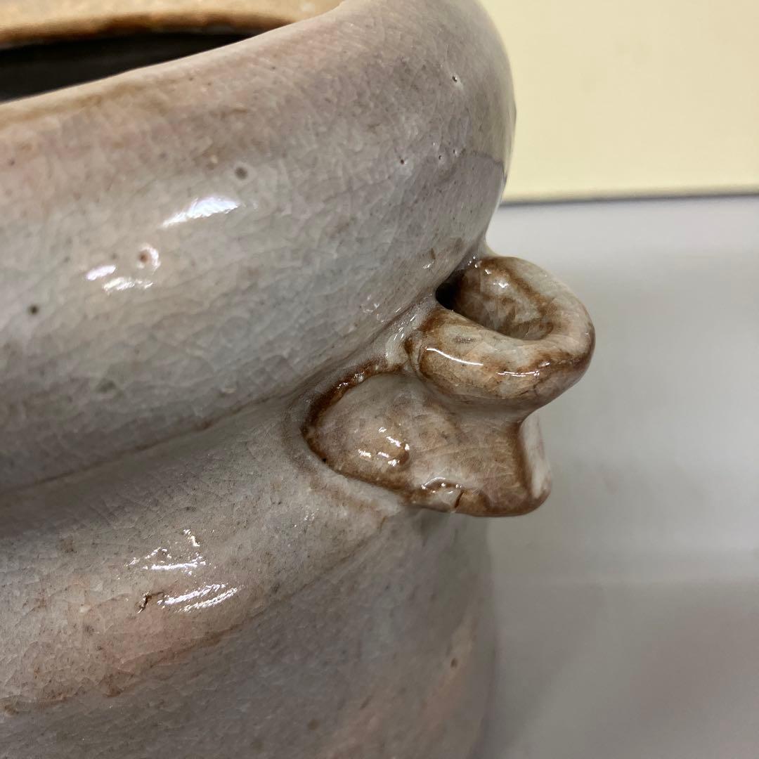 D-5 昭和レトロ 萩焼 陶器製 水指 水差し 茶道具 茶器 食器 和食器