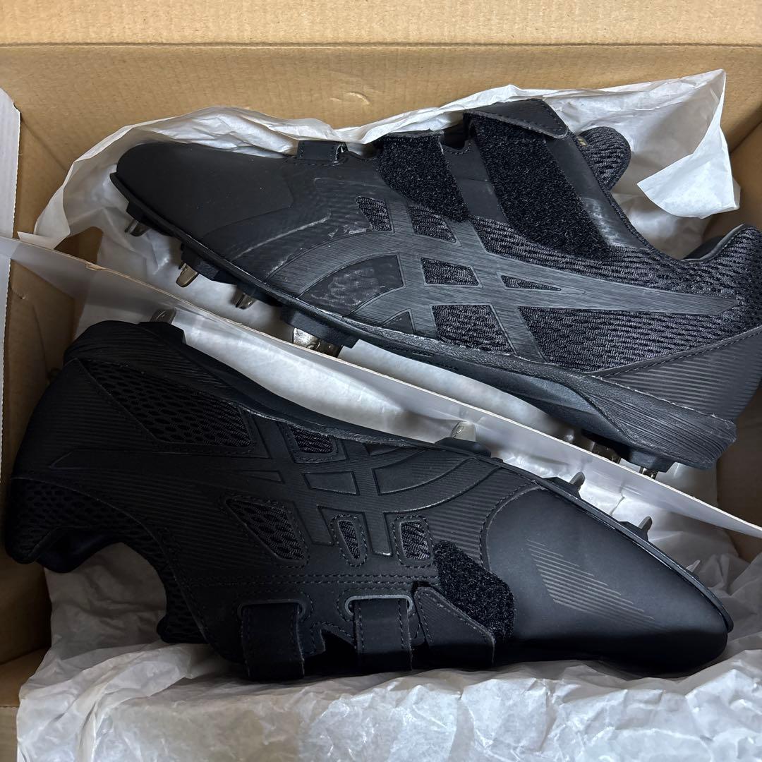 新品　アシックス　野球　スパイク　ゴールドステージMG ブラック　25.0