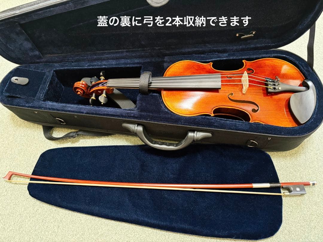 高品質・美品 初心者向け（本体/弓/肩当て/ケース/松脂）セット バイオリン