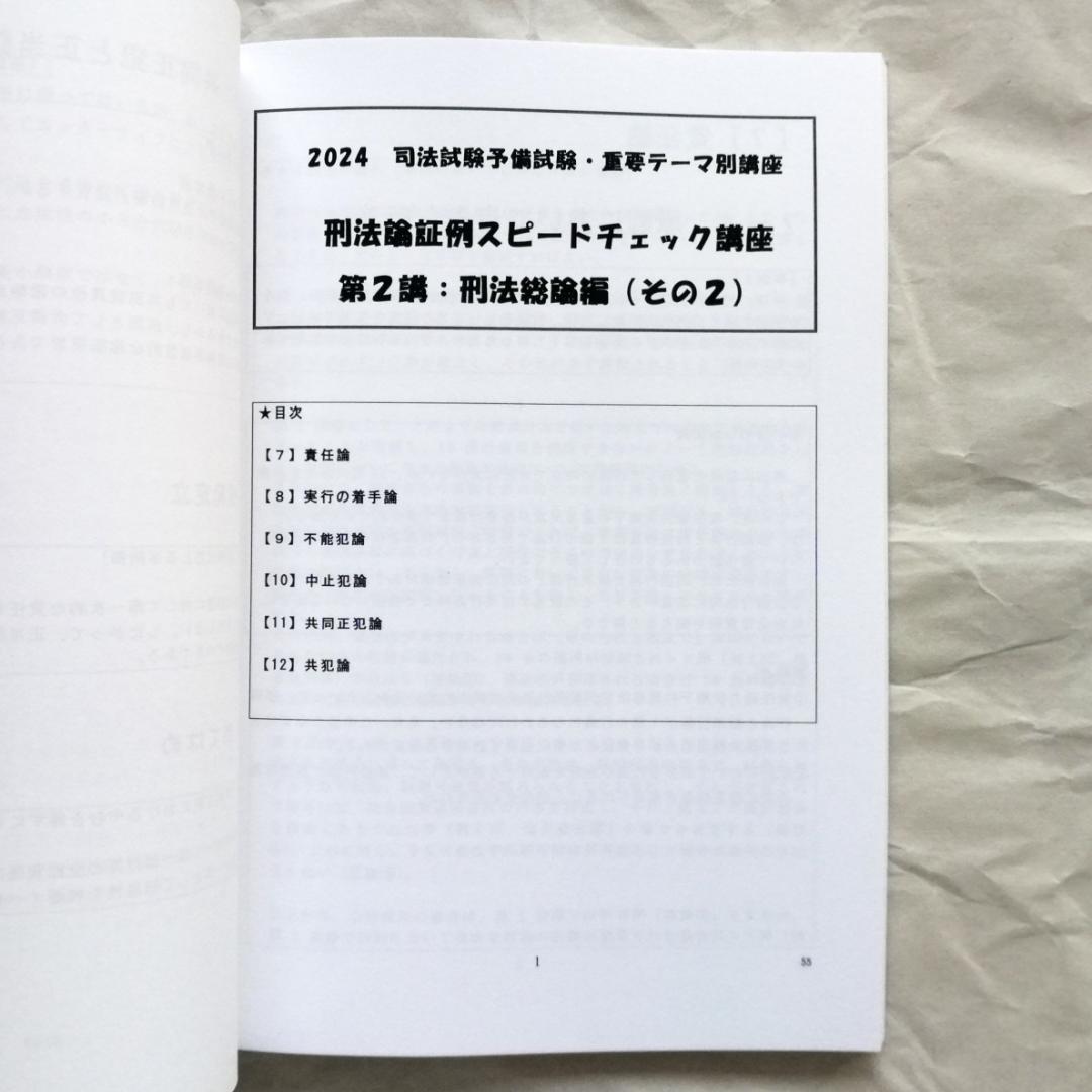【専用】「刑法重要論点の論証例スピードチェック講座」／司法試験＆予備試験／新品