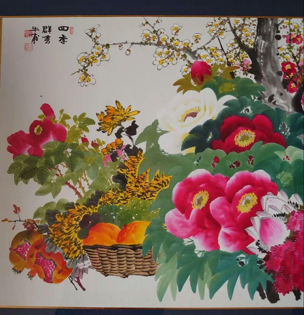 ［値下げ］中国画家による四季咲きの草花の水彩画