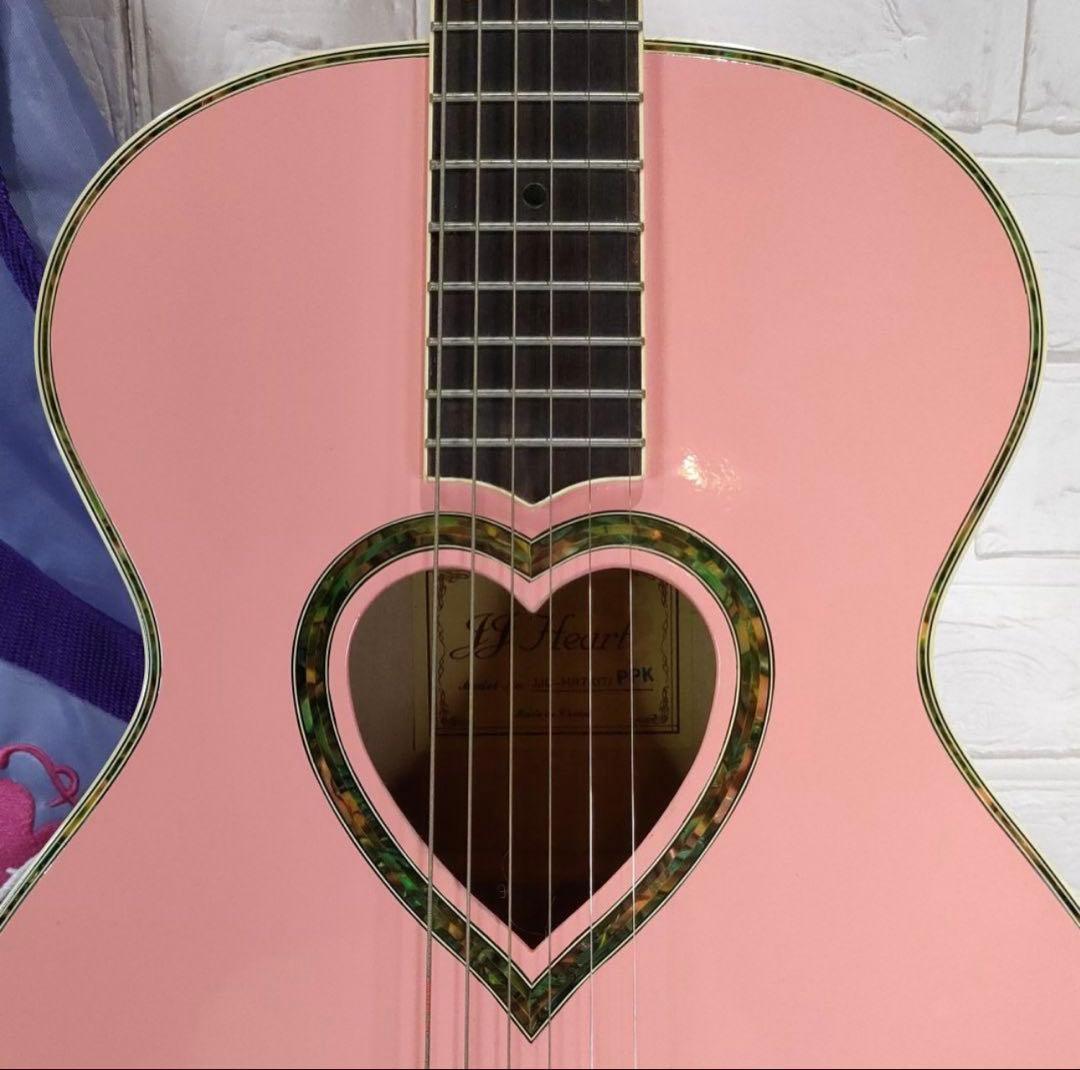 ♡JJ Heart ハート型 ピンク ケース付 アコースティックギター