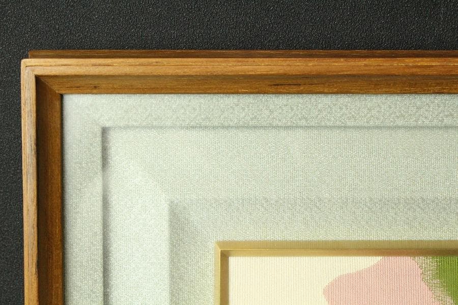 堂本印象 つづれ松 染め裂 額装 西陣 呉服屋蔵 美品(K-LC935)