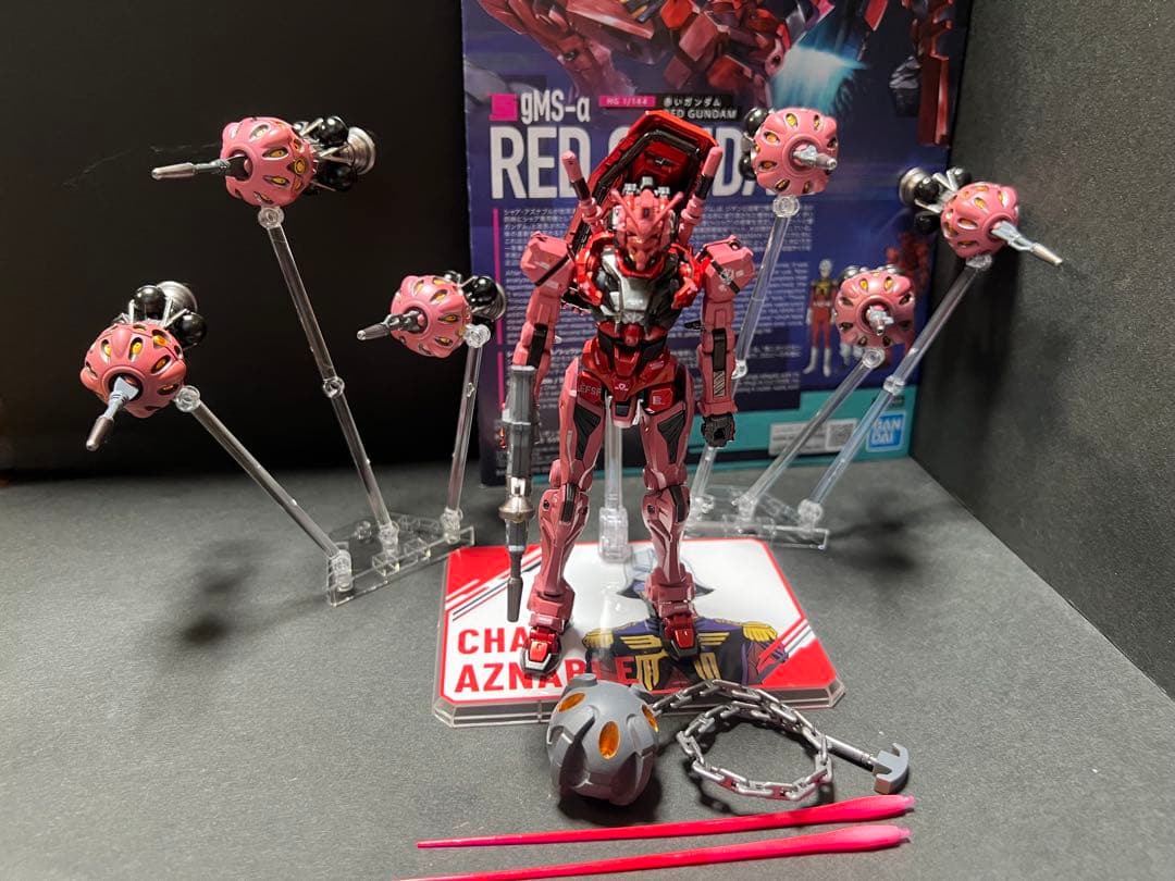 2機セット　HG 赤いガンダム(ビット6基)白いガンダム全塗装 完成品
