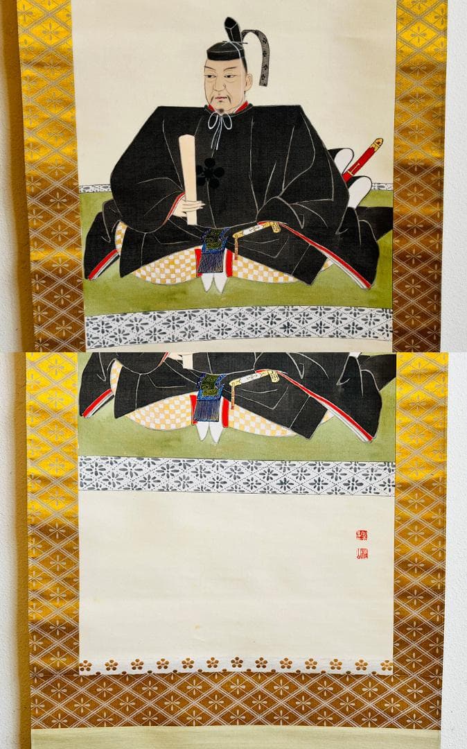 天神様 菅公像 菅原道真像 掛軸 桂山筆 人物画 肖像画 学問の神 日本画 共箱