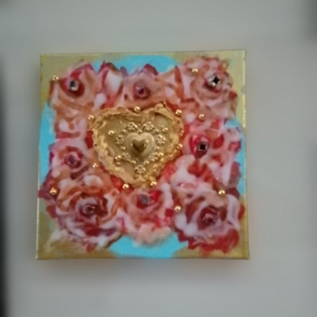 壁掛けアート　ハート15cm
