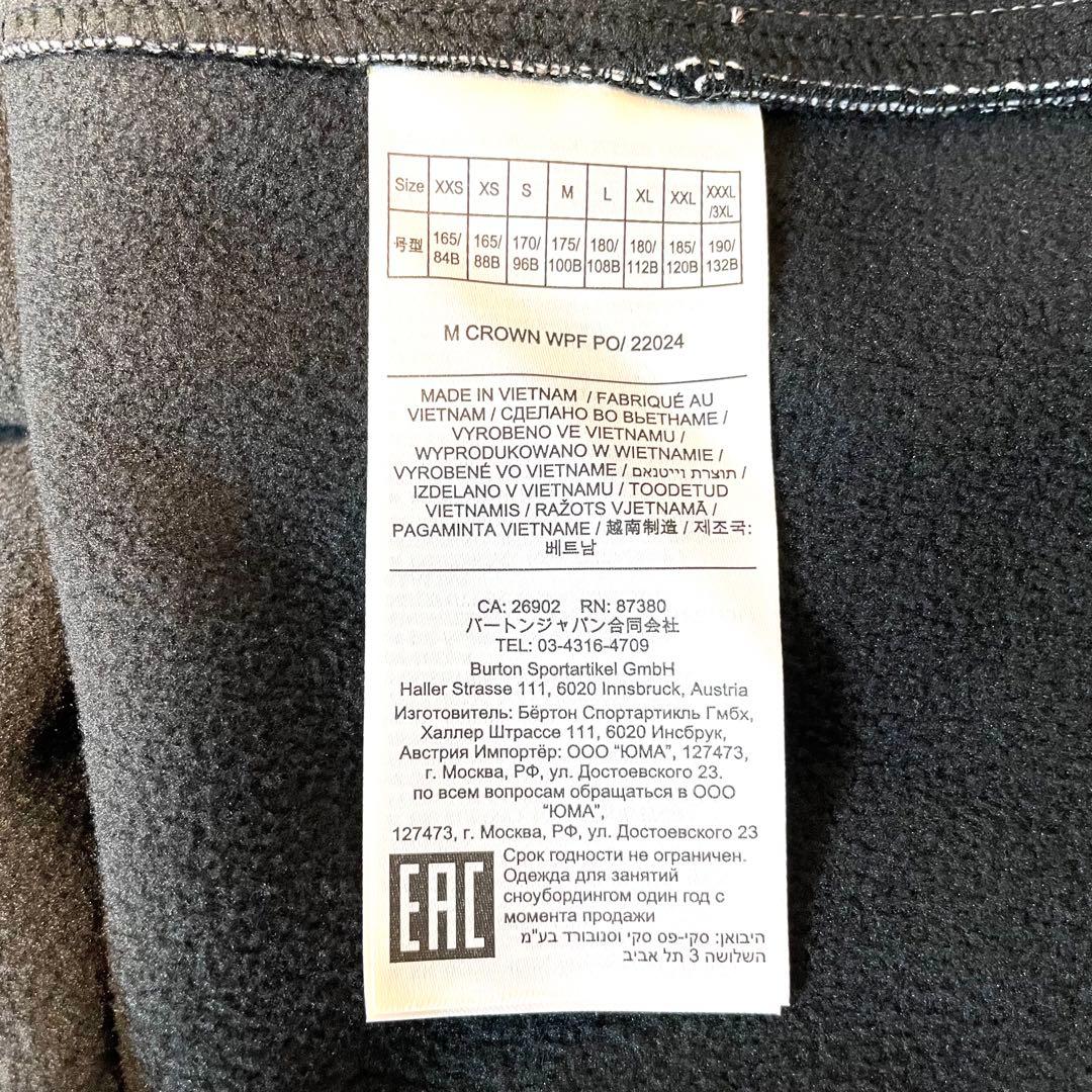 新品BURTON M CROWN WPF FZ PO FLEECE Mサイズ