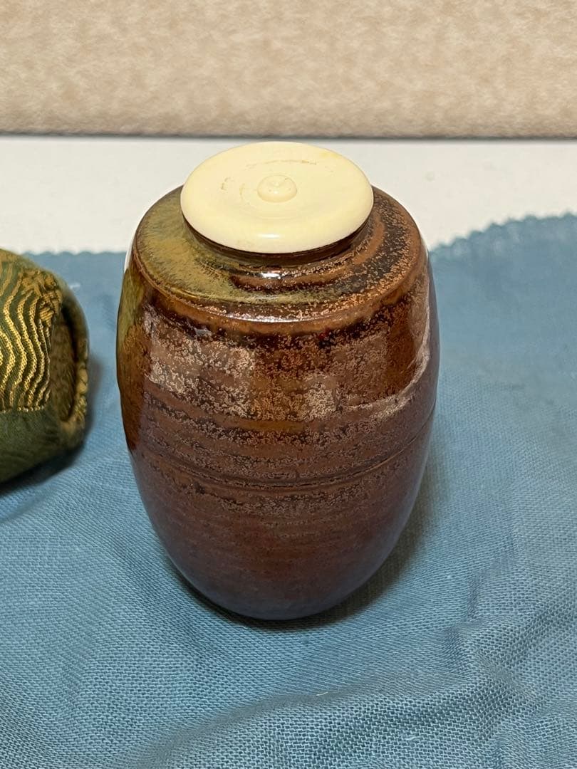 未使用品　高取喜恵　肩衝茶入　高取焼　共箱