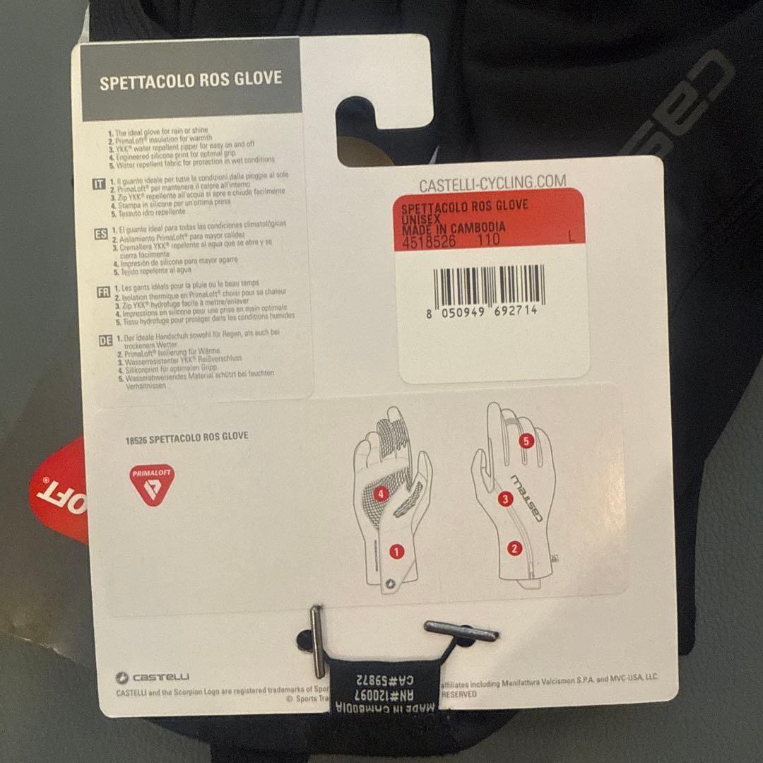 【新品・定価15,400円】Castelli/カステリウィンターグローブLサイズ
