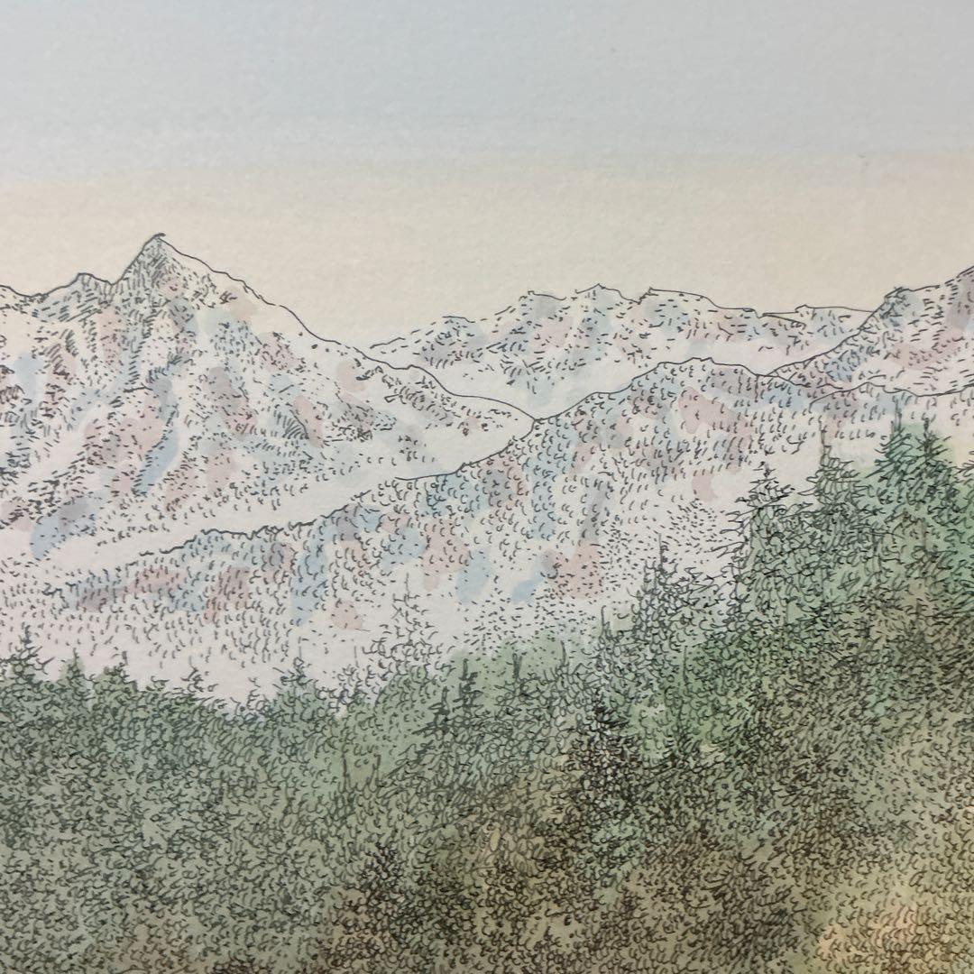 絵画、版画、リトグラフ、織田義郎、ドイツ、ハレンベルク、木組の家、街並み、風景画
