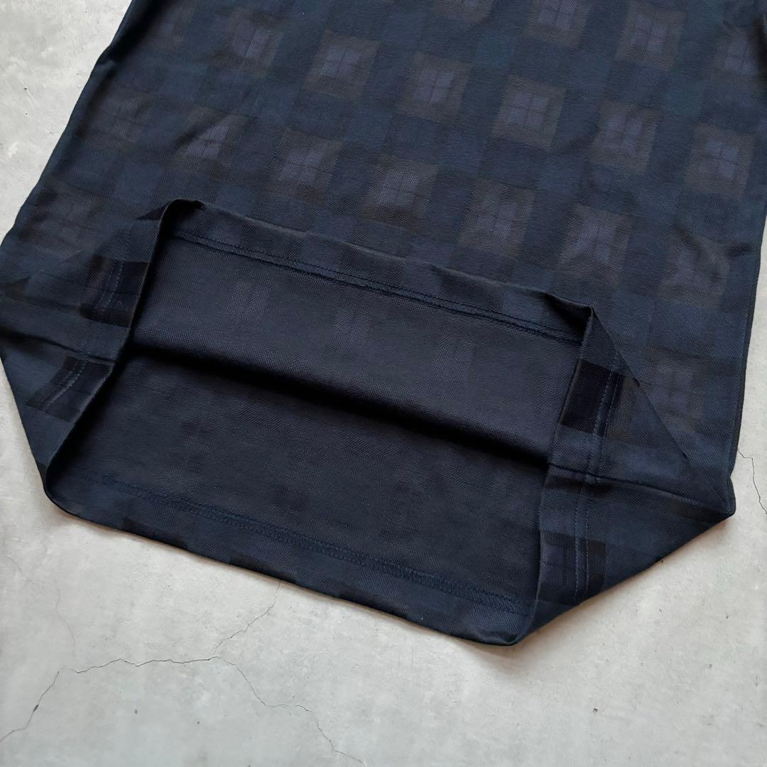 【美品】BEAMS GOLF パープルレーベル チェック柄モックネック長袖シャツ