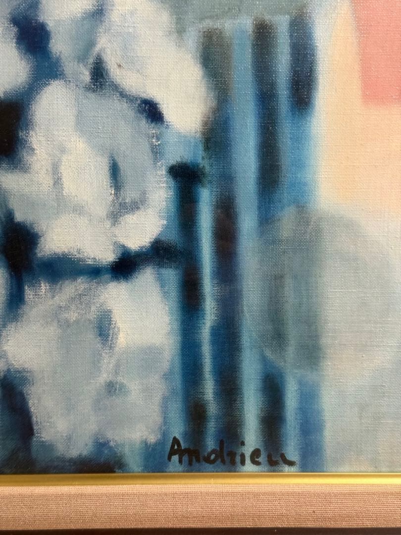 印象派　Jaqueline Andrieu 肉筆油彩画　直筆サインあり
