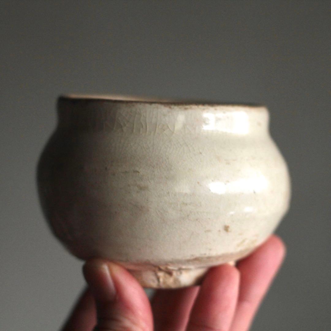 中国 白化粧土 小壺 茶碗 中国美術 古美術 古道具 アンティーク 茶道具