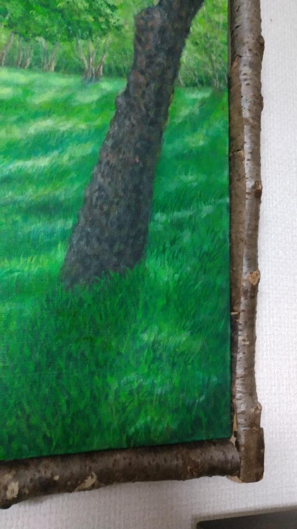「公園の風」F20油彩画 油絵 絵画 風景画 原画
