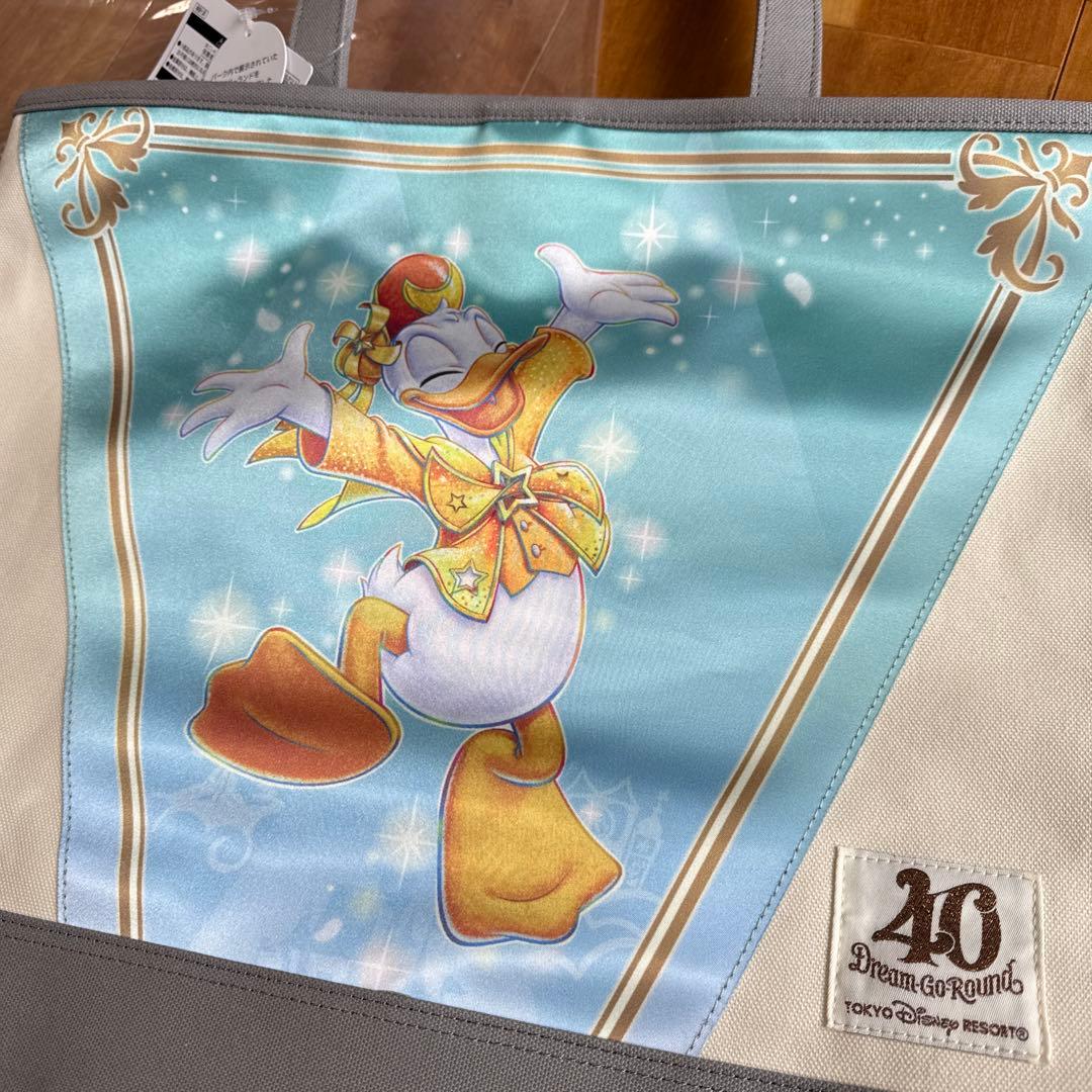 ディズニー40周年ドナルドトートバッグLサイズドリームゴーラウンドガーランド