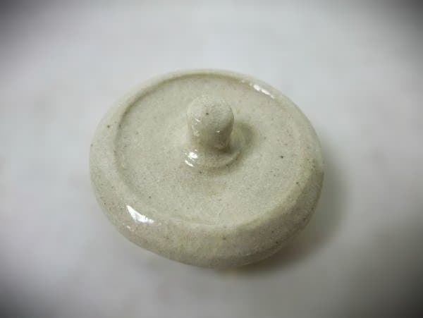 茶道用陶器壺 青金花 柄茶道具 茶入れ 蓋 陶磁器 仕覆 美品 在銘