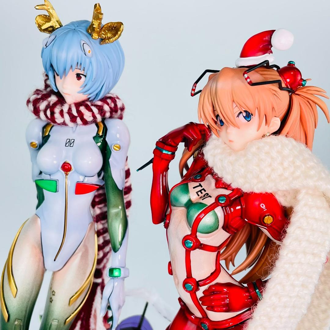 全塗装完成品 綾波レイ アスカ エヴァ クリスマス フィギュア ガレージキット