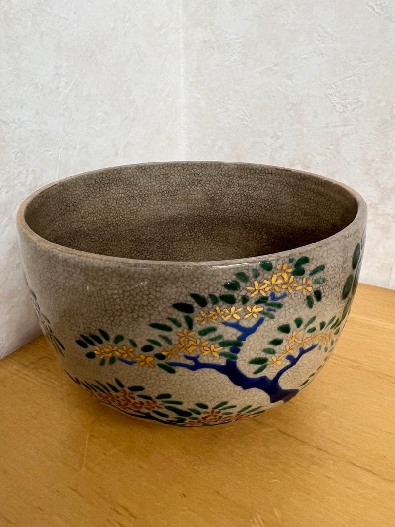 明治仁清の茶碗　古美術品　コレクション　アンティーク　骨董　江戸　青磁