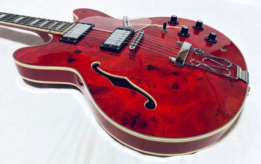 動作良好 GROTE guitar セミアコ―スティックギター レアカラー
